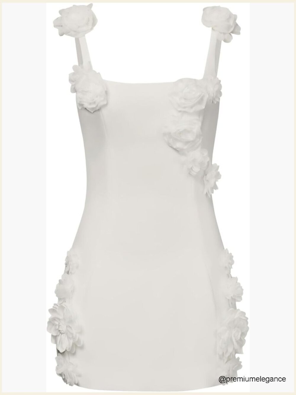 Slim Fit Mini Dress with Rosette Applique, Sheath Silhouette, Hand Wash